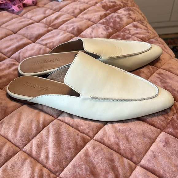 Madewell The Frances Skimmer Mule in Leather Vintage Canvas Cream Size 9 - Picture 7 of 8